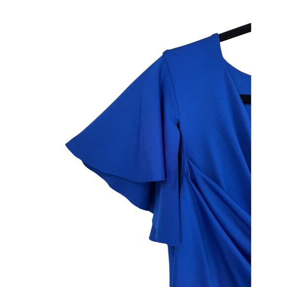 Black Halo Anabella flutter sleeve cocktail dress blue size 10 - Picture 4 of 8